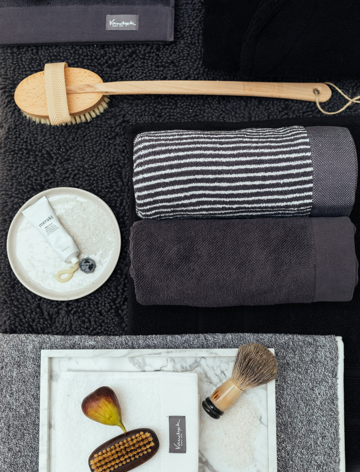 HOME UNI badlaken | off black