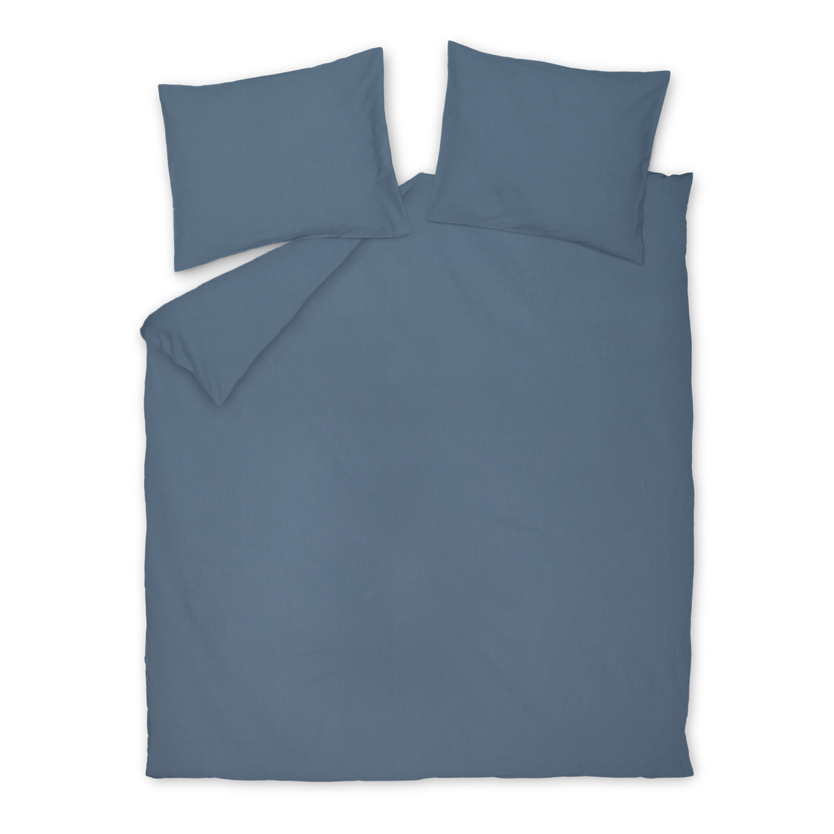 WASHED COTTON dekbedovertrekset | faded denim