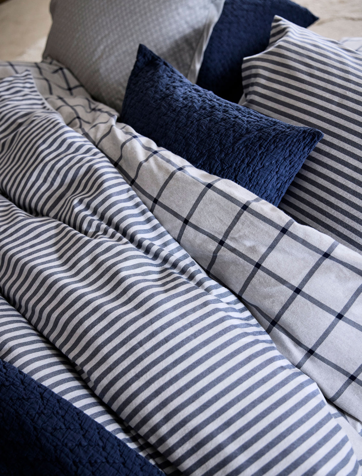 Flanel Dundee XL dekbedovertrekset | blue ink