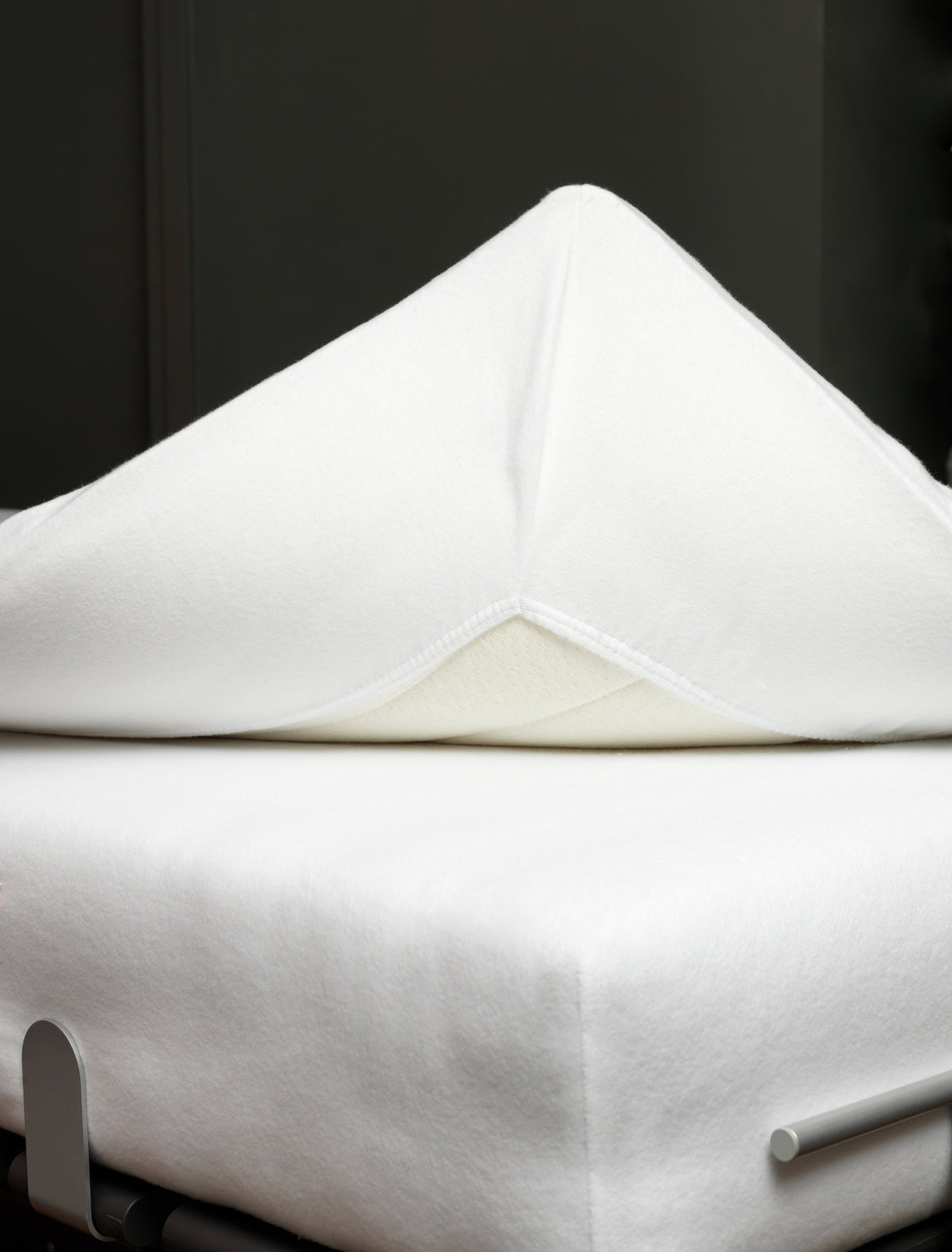 MOLTON STRETCH GOTS matrasbeschermer voor split-topper | white